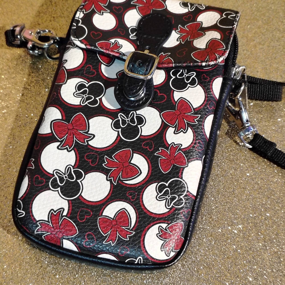 Disney-Inspired Red & Black Crossbody Phone Pouch
